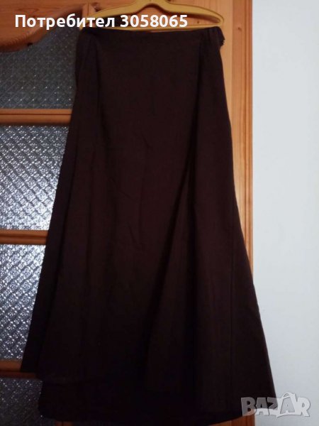 кафява, разкроена, дълга пола XL XXL, снимка 1