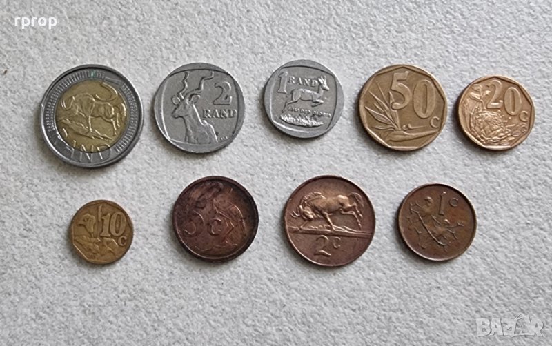 Монети. Южно Африканска Република . ЮАР. 1, 2, 5, 10, 20 и 50 цента. 1 ,2 и 5 ранда., снимка 1