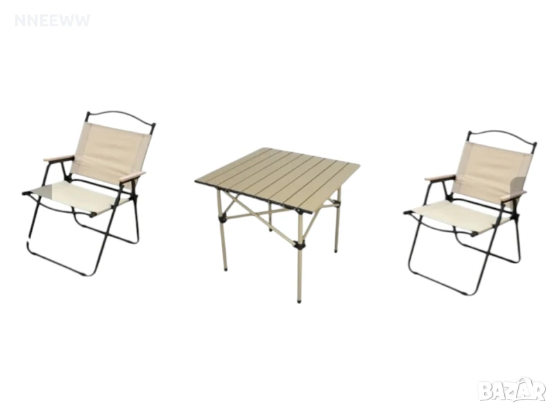 комплект къмпинг маса и 2 стола, снимка 1