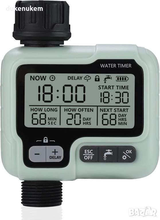 Програматор за напояване, таймер, 1 изход, автоматично поливане, 4 изхода, 16 индивидуални програми , снимка 1