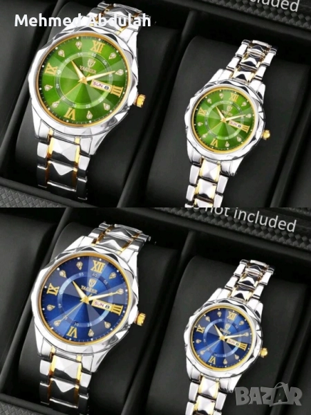 Светещи мъжки и дамски календарни кварцови часовници , снимка 1