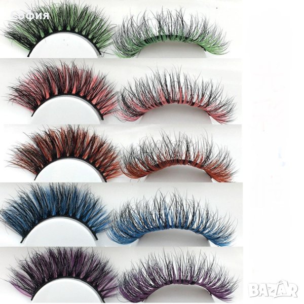 Цветни изкуствени мигли, снимка 1