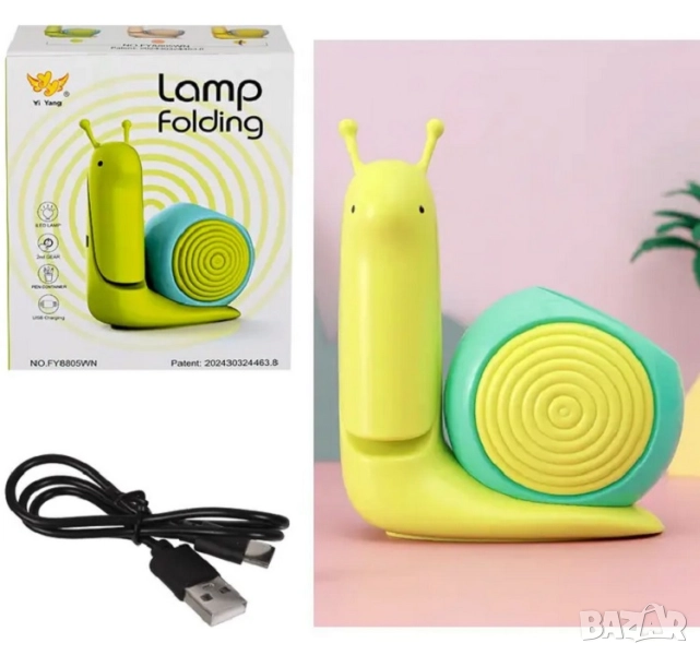 Настолна LED лампа - моливник Охлювче, снимка 1