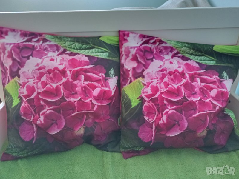 Декоративни калъфки с хортензии, снимка 1