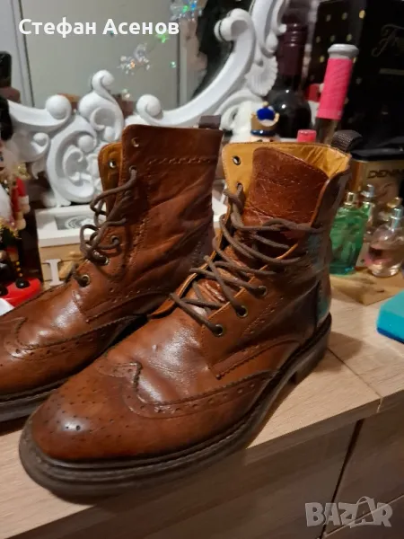 Мъжки кожени боти -естествена кожа и велур, снимка 1