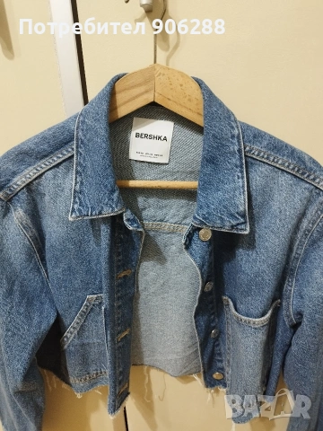 Дънково яке Bershka xs размер, снимка 2 - Якета - 53445422