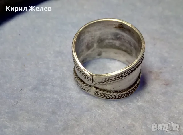СТАРИНЕН РЕТРО АРТ ОРНАМЕНТИРАН СРЕБЪРЕН ПРЪСТЕН СРЕБРО ВИСОКА ПРОБА МАЙСТОРСКО БИЖУ 34933, снимка 3 - Антикварни и старинни предмети - 50354739