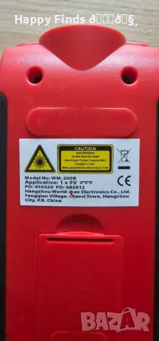 Ролетка лазер+ултразвук до 16 метра WM-200B (червен), снимка 5 - Измервателни инструменти - 44367031