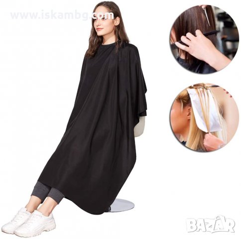 Пелерини за подстригване и боядисване - ЧИСТО ЧЕРНА - КОД 3209, снимка 3 - Фризьорски принадлежности - 33570453