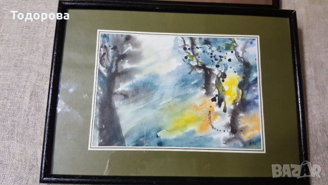 Цикъл от два авторски акварела, снимка 2 - Антикварни и старинни предмети - 28035271