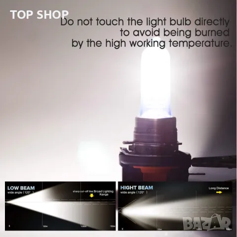 TECTICO H15 Авто Крушки 12V 15/55W Топло бяло +130% Супер ярки дълги светлини, снимка 4 - Аксесоари и консумативи - 48135636