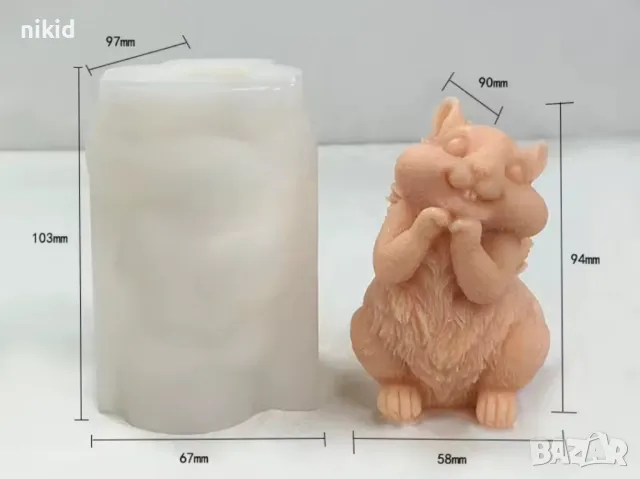 2 вида 3d Катерица Катеричка голяма силиконов молд форма свещ смола гипс шоколад декор, снимка 9 - Форми - 48120350