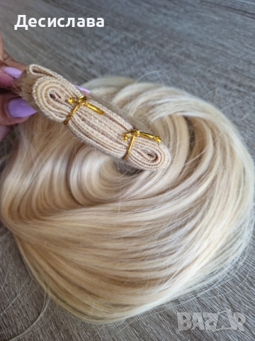 Естествена руса коса 12месеца, 42 см, 100гр., снимка 4 - Аксесоари за коса - 51624597