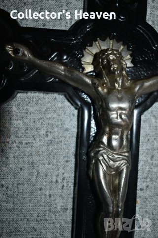 Стоманен старинен кръст разпятие религия Исус , снимка 6 - Антикварни и старинни предмети - 40538284