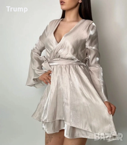 Коктейлна рокля, сатен , стандарт, различни цветове , снимка 6 - Рокли - 51793202