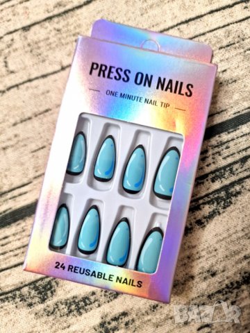 Комплект Разкошни Press-on Изкуствени Нокти 24 броя Pop Art Стил КОД nail86, снимка 5 - Продукти за маникюр - 39463235
