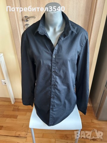 Мъжка черна риза H&M, снимка 2 - Ризи - 43395816