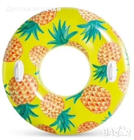 Надуваем пояс Intex, 107 см, PVC, тропически плодове, жълт/зелен/розов, снимка 5 - Надуваеми играчки - 49971128