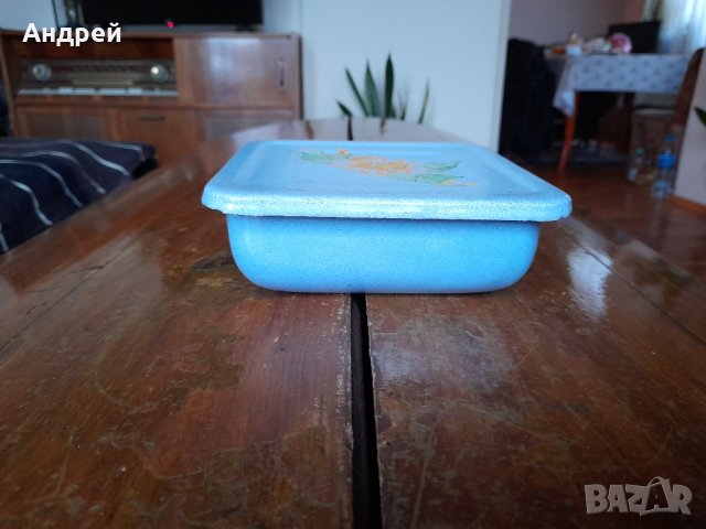 Стара емайлирана кутия за храна #3, снимка 2 - Други ценни предмети - 43791424