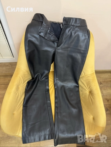 Чисто нов дамски лъскав кожен панталон "Stradivarius" / "Страдивариус", номер 36, размер "S", снимка 4 - Панталони - 52672524