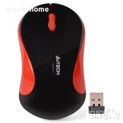 Безжична Мишка Оптична A4tech G3-270N-4 V-Track, USB, Черен/Червен