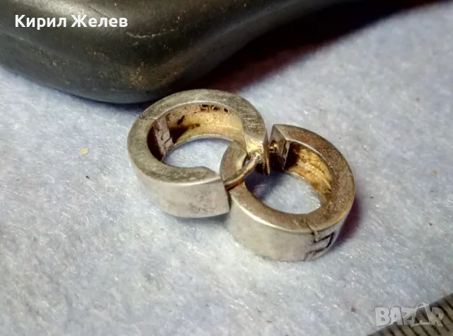 ЕЛЕГАНТНИ КЛАСИЧЕСКИ МОДЕЛ СРЕБЪРНИ ОБЕЦИ СРЕБРО 925 АНГЛИЙСКО ЗАКОПЧАВАНЕ РЪЧНА ИЗРАБОТКА 44397