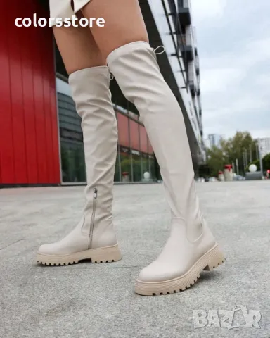 Равни чизми - бежова кожа - SRT66