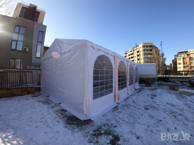 Професионална шатра 5x8 м, огнеустойчив PVC брезент 550 гр/м2, снимка 2 - Градински мебели, декорация  - 26312191