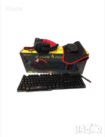 Комплект клавиатура, слушалки, мишка и подложка за мишка, Геймърски, RGB подсветка, 4 в 1, снимка 3 - Геймърски - 43745901