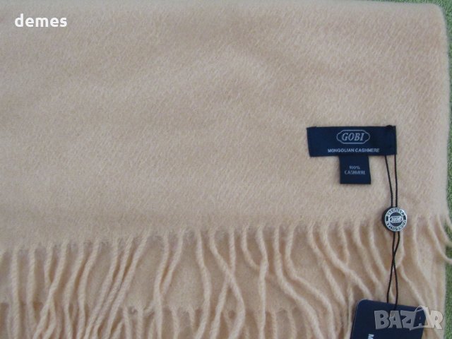  Нов кашмирен пастелно жълт шал GOBI, Монголия, снимка 10 - Шалове - 27963094