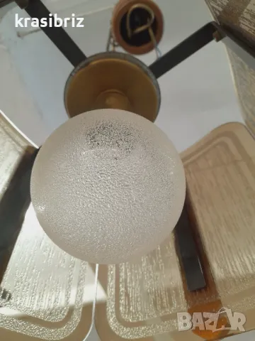 Абажур Дърво и Стъкло -внос от Германия! , снимка 3 - Лампи за таван - 48025941