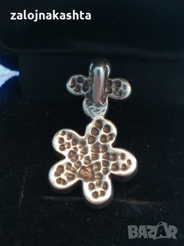 Сребърна висулка тип-цвете-5,0гр/925, снимка 4 - Колиета, медальони, синджири - 26237379