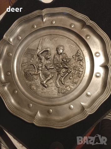 Голяма цинкова чиния за стена, снимка 5 - Картини - 43427946