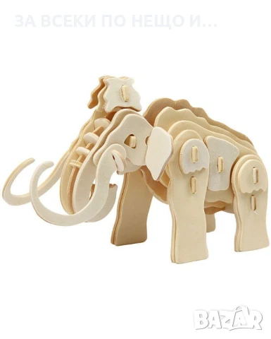 Дървен 3D пъзел Мамут, снимка 2 - Пъзели - 50530051