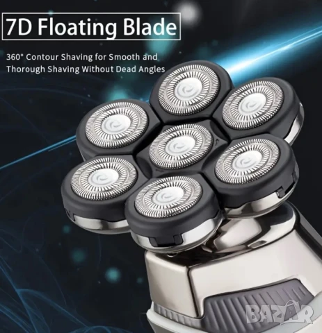 5в1 Многофункционална Мъжка Електрическа Самобръсначка за Глава и Лице Водоустойчива Тример Машинка, снимка 8 - Други - 50893366