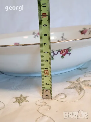 голяма порцеланова купа с рози и райски птици Limoges 8/2, снимка 7 - Сервизи - 49959116