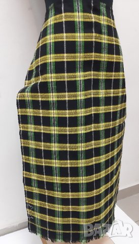 Стара тъкана престилка, каре, черно, жълто(16.3), снимка 2 - Антикварни и старинни предмети - 43557727