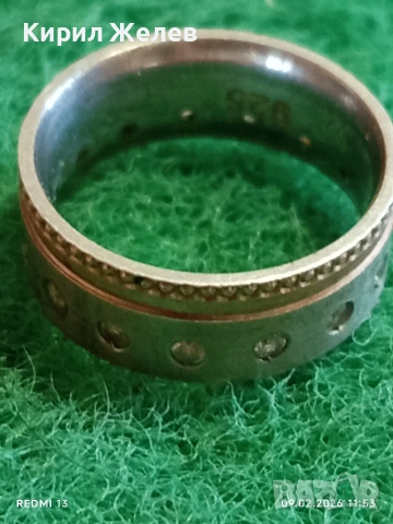 Авторски сребърен пръстен с вградени диаманти уникално красив 25180, снимка 6 - Пръстени - 53411862