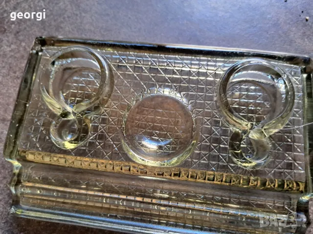 Стара стъклена мастилница 25/5, снимка 4 - Антикварни и старинни предмети - 50330964