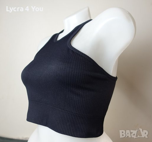 Aim'n S/M черен спортен асиметричен топ/бюстие, снимка 3 - Корсети, бюстиета, топове - 43892827