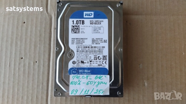 Хард диск Western Digital Caviar Blue WDC WD10EZEX 1TB SATA 6.0Gb/s, снимка 2 - Твърди дискове - 47495470