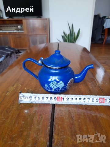 Стар емайлиран чайник #6, снимка 3 - Антикварни и старинни предмети - 40712980