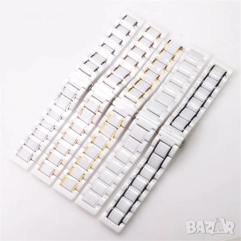 CERAMIC Керамична каишка верижка за Huawei Watch/Samsung/Garmin/Xiaomi/Apple/Amazfit, снимка 3 - Каишки за часовници - 51029771