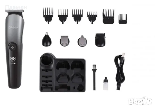 Машинка тример за подстригване и бръснене 3-12 мм. комплект презареждаща  11в1 - Omnia, снимка 6 - Машинки за подстригване - 47674727