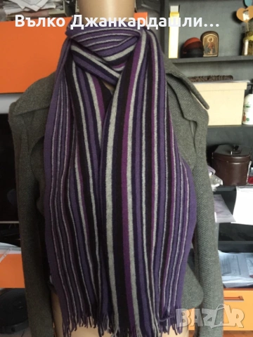 Зимен шал вълна Tommy Hilfiger, снимка 5 - Шалове - 53231213