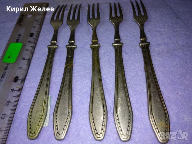 Лот 5 СТАРИННИ ALPACCA Сребърна СПЛАВ АРИСТОКРАТИЧНИ НЕМСКИ ДЕСЕРТНИ ВИЛИЧКИ с МАРКИРОВКА 42190, снимка 10 - Антикварни и старинни предмети - 43807086