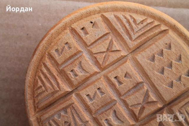 Стар дървен печат за хляб просфор, снимка 2 - Други ценни предмети - 53564799