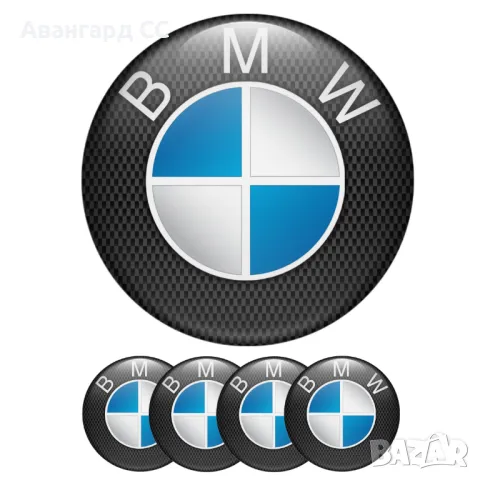 	4 броя Силиконови стикери за Капачки на Джанти с лого БМВ, Авто тунинг Интериор