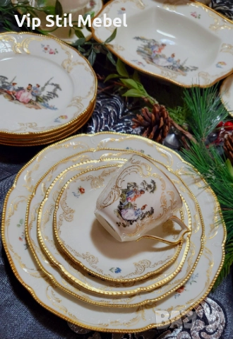 Сервиз за хранене и кафе Rosenthal Sanssouci Hoeroldt Arkadien , снимка 3 - Сервизи - 52774701
