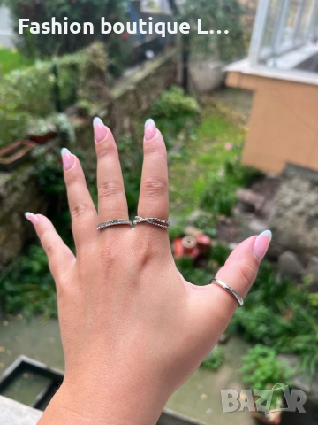 Комплект от 3 броя сребристи пръстени с камъчета ❤️, снимка 3 - Пръстени - 52378168